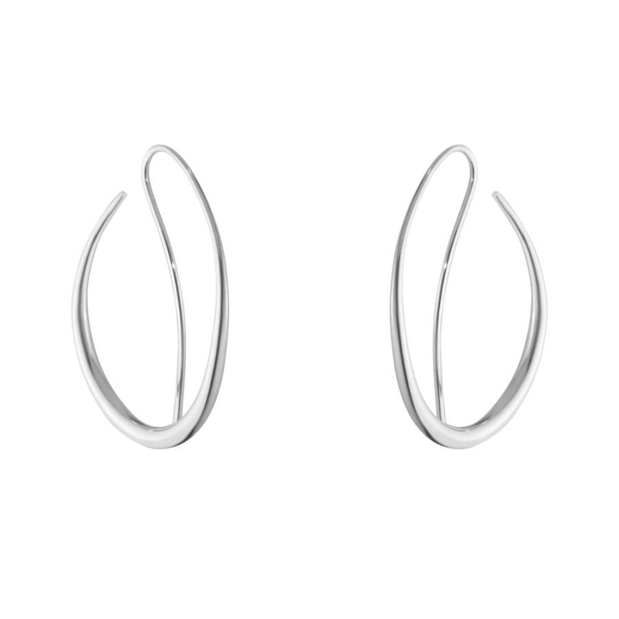 Georg Jensen-Silver Offspring Earhoops-Dipples Jewellers
