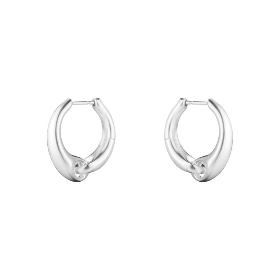 Georg Jensen-Silver Reflect Large Earhoops-Dipples Jewellers