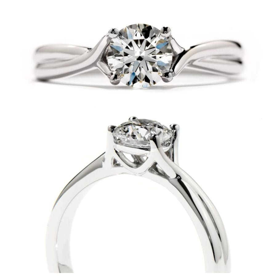 Hearts On Fire-0.72ct Simply Bridal Twist Diamond Solitaire Platinum Ring-Dipples Jewellers