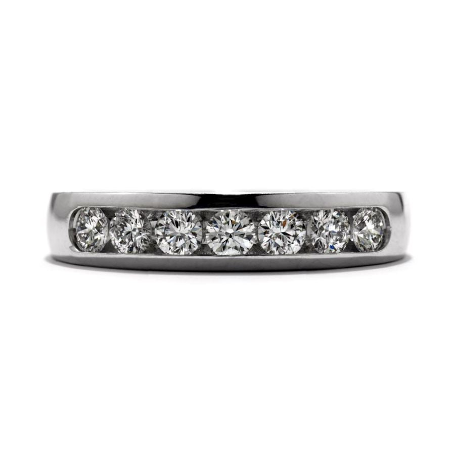 Hearts On Fire-0.74ct Duet Round Brilliant Cut Diamond Channel Set 18ct White Gold Band-Dipples Jewellers