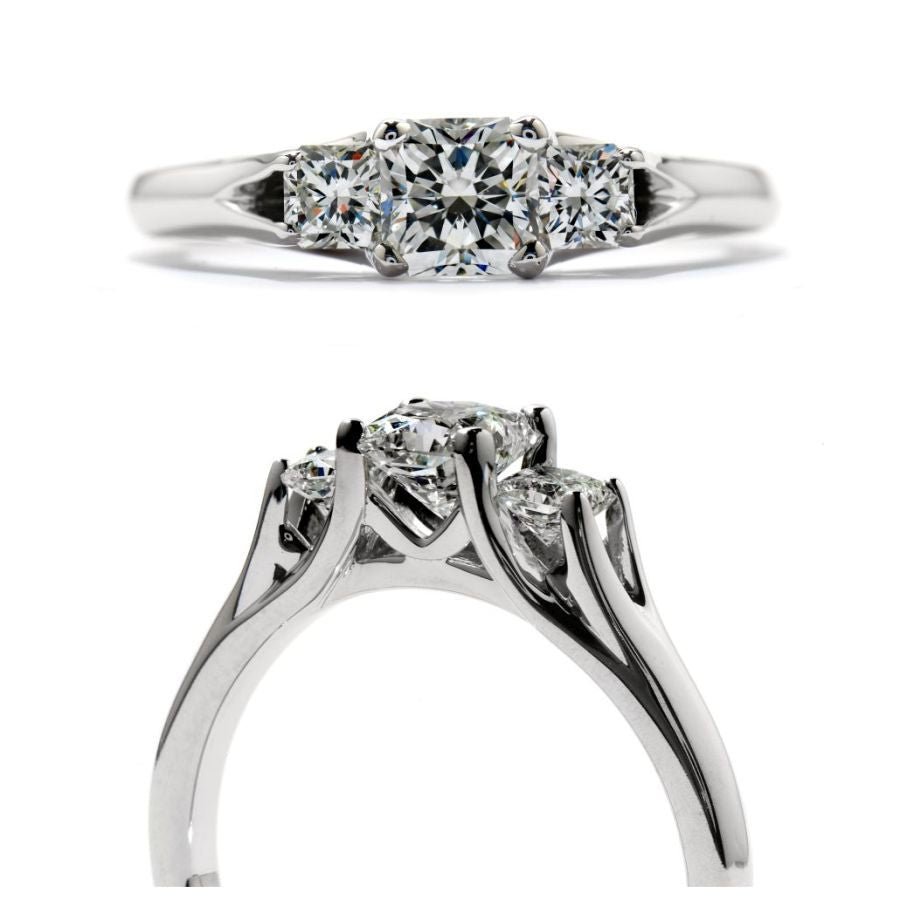 Hearts On Fire-18ct white gold Admiration 3 stone diamond ring-Dipples Jewellers