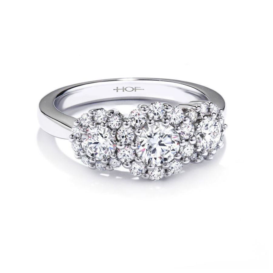 Hearts On Fire-18ct White Gold Beloved Round Brilliant Cut Diamond Triple Halo Cluster Ring-Dipples Jewellers