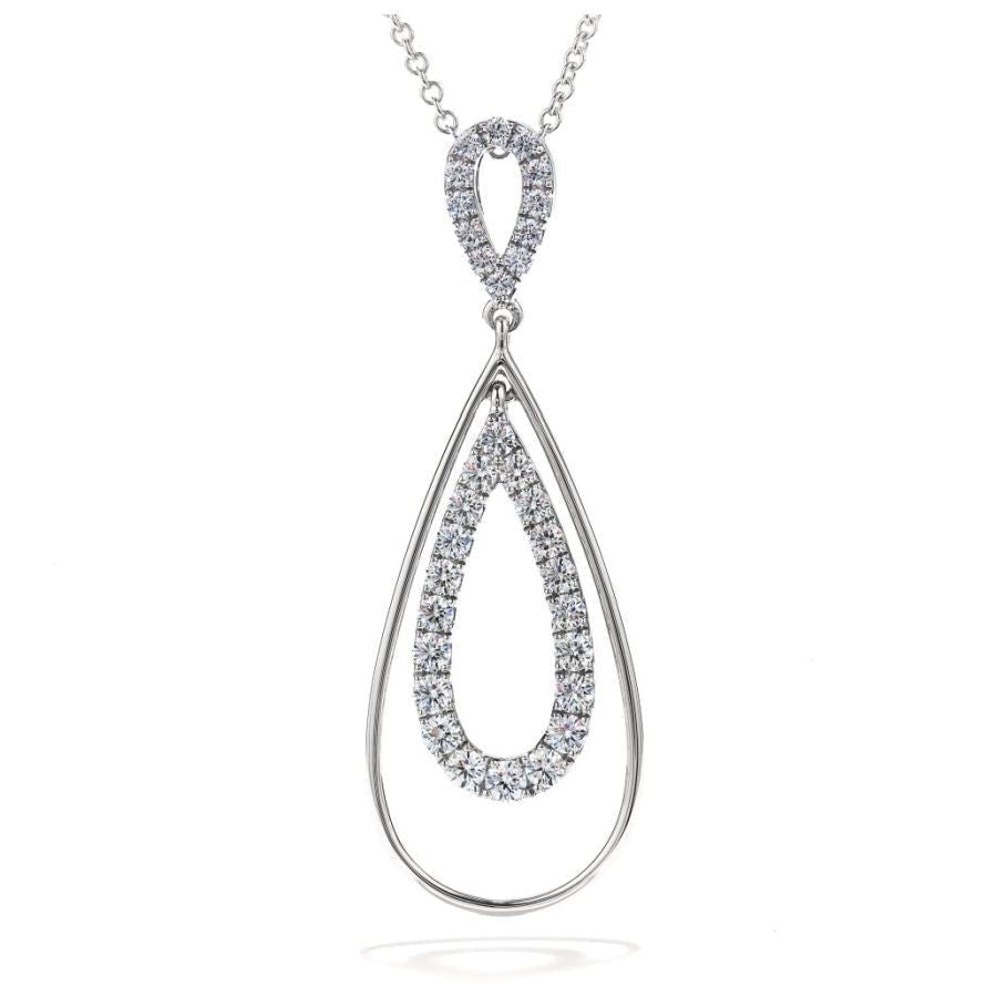 Hearts On Fire-18ct White Gold Diamond Set Reflection Pendant & Chain-Dipples Jewellers
