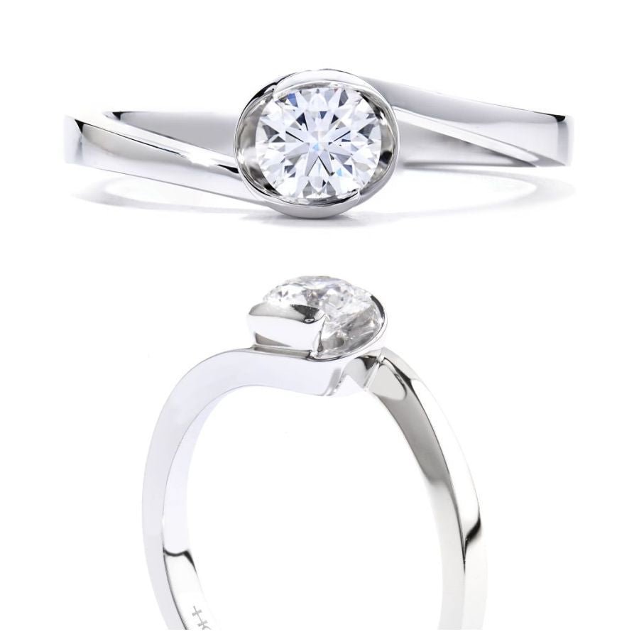 Hearts On Fire-18ct White Gold Purely Bridal Rose Solitaire Ring-Dipples Jewellers