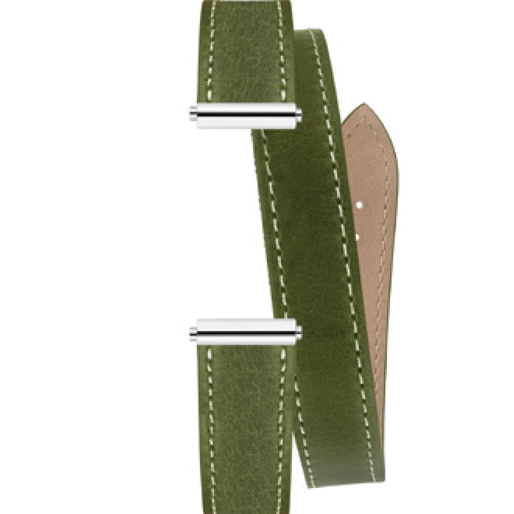 Herbelin-Antarès Interchangeable Watch Strap – Green Leather / Stainless Steel - Wrap Around-Dipples Jewellers