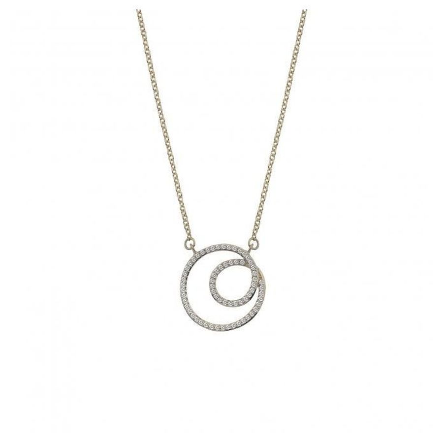 Hot Diamonds-9ct Yellow Gold Diamond Set Flow Necklace-Dipples Jewellers