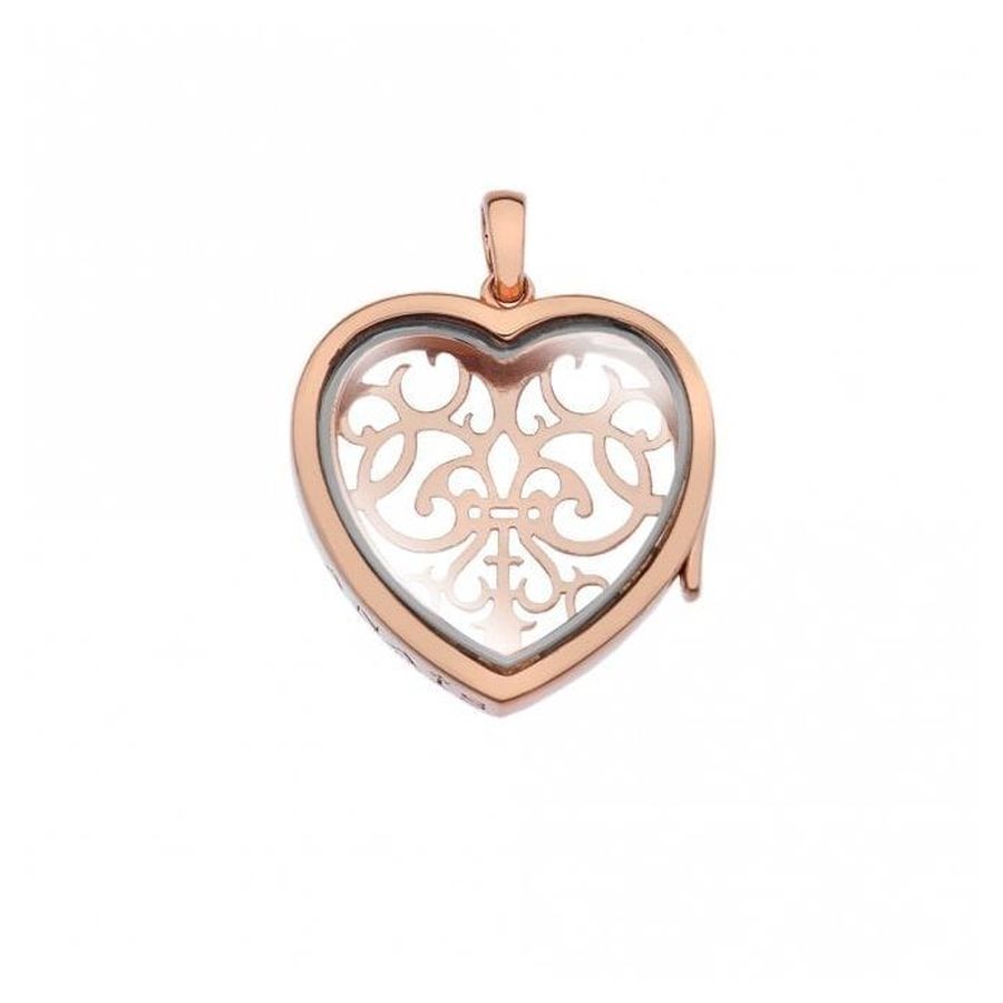 Hot Diamonds-Anais Rose Gold Plated Patterned Love Locket-Dipples Jewellers