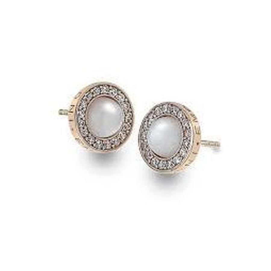 Hot Diamonds-Emozioni Rose Gold Plated Mother-Of-Pearl and Cubic Zirconia Set Stud Earrings-Dipples Jewellers