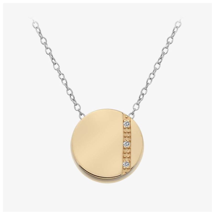Hot Diamonds-HD Silv+RGP Silhouette Circle Pendant + Chain-Dipples Jewellers