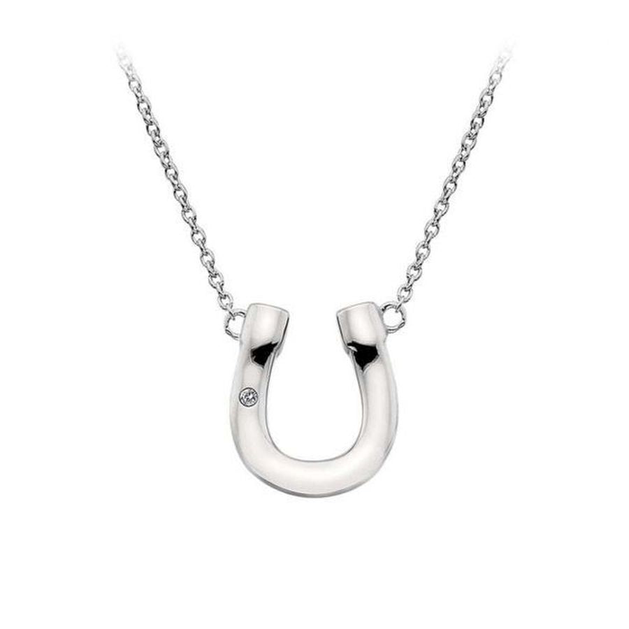 Hot Diamonds-HD Silver Lucky Horseshoe Necklace-Dipples Jewellers