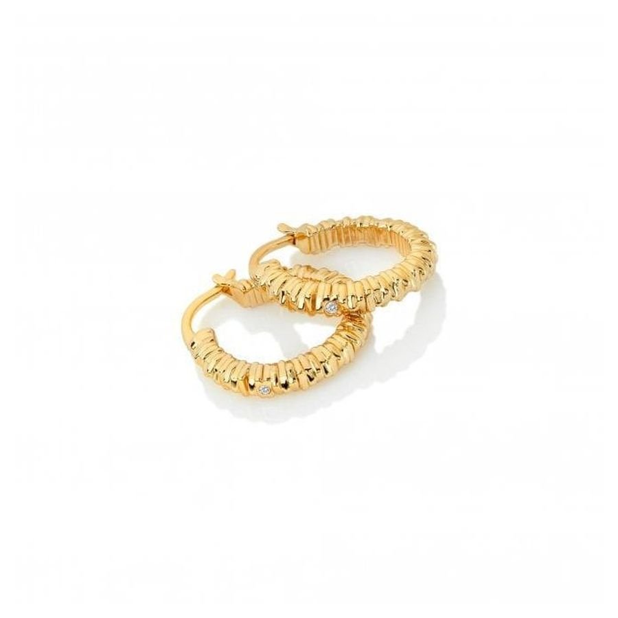 Hot Diamonds-Jac Jossa Gold Plated Silver Believe Hoop Earrings-Dipples Jewellers