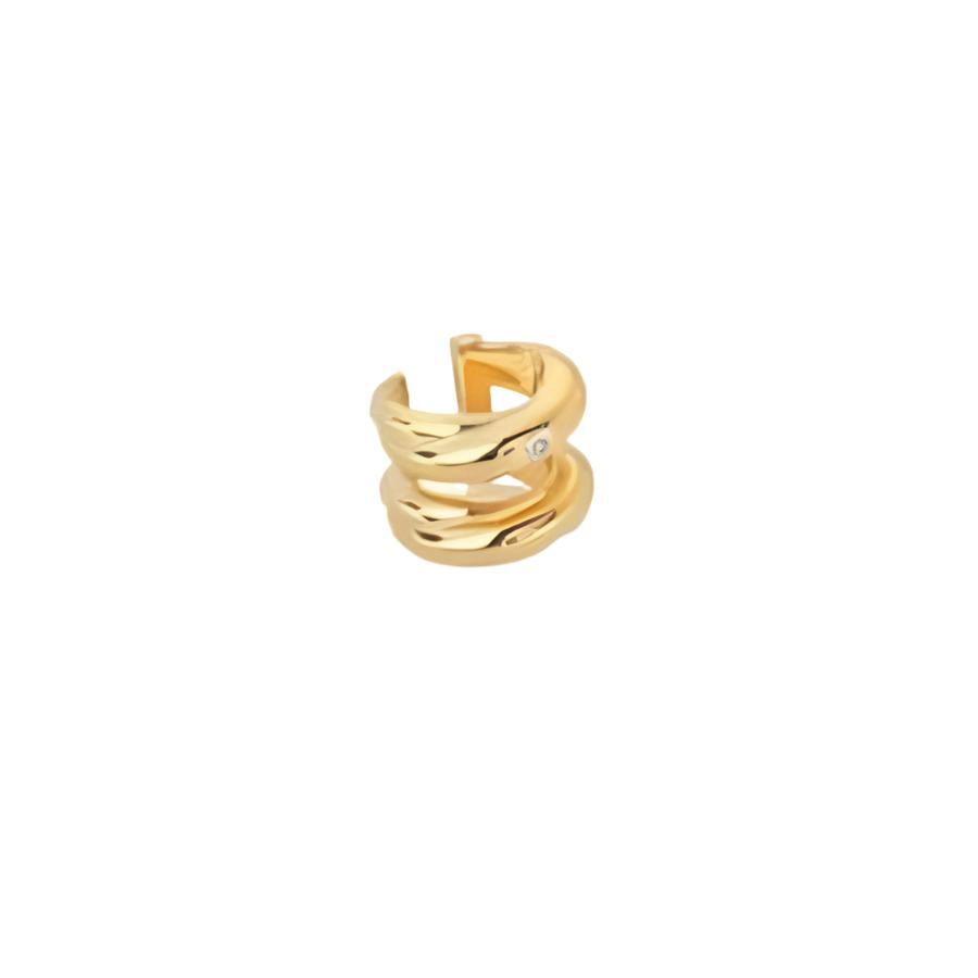 Hot Diamonds-Jac Jossa Gold Plated Silver Soul Entwine Double Ear Cuff-Dipples Jewellers