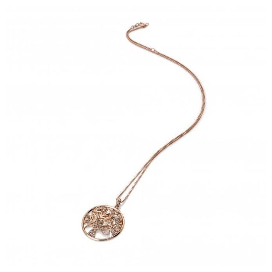 Hot Diamonds-Rose Gold Plated Silver Nurture White Topaz & Diamond Set Circle Pendant & Chain-Dipples Jewellers