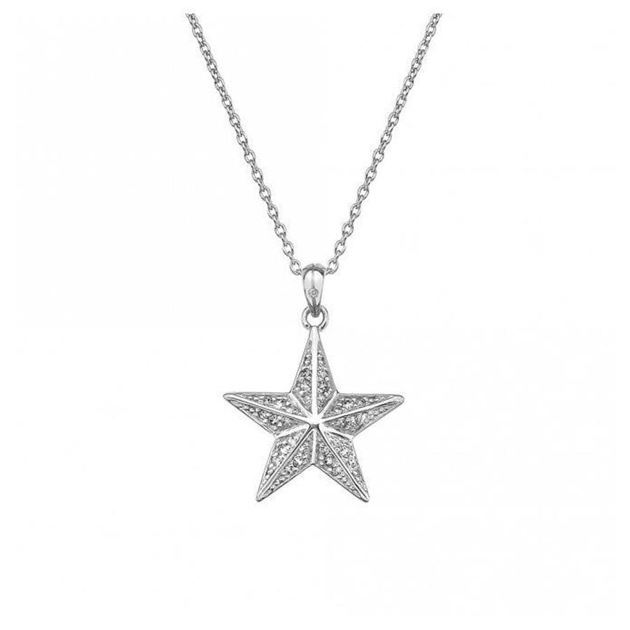 Hot Diamonds-Silver Christmas Star Pendant & Chain-Dipples Jewellers