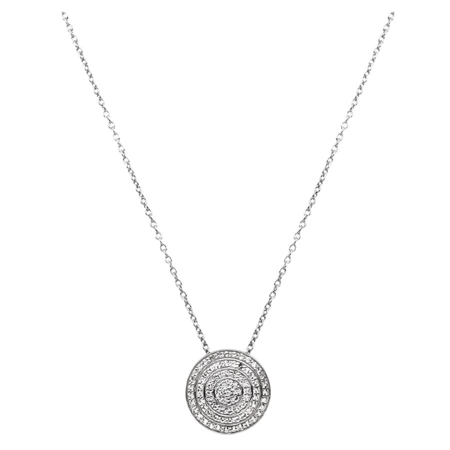 Hot Diamonds-Silver Engaging Circle White Topaz Pendant & Chain-Dipples Jewellers