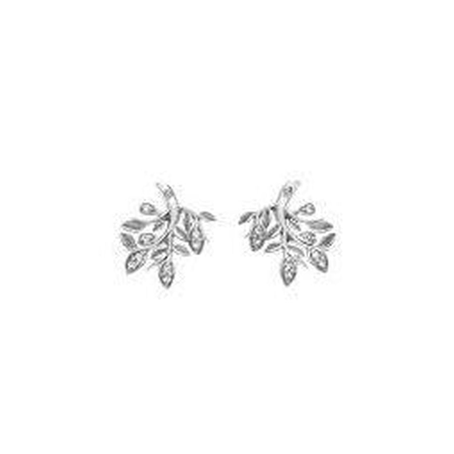 Hot Diamonds-Silver Nurture White Topaz Set Stud Earrings-Dipples Jewellers