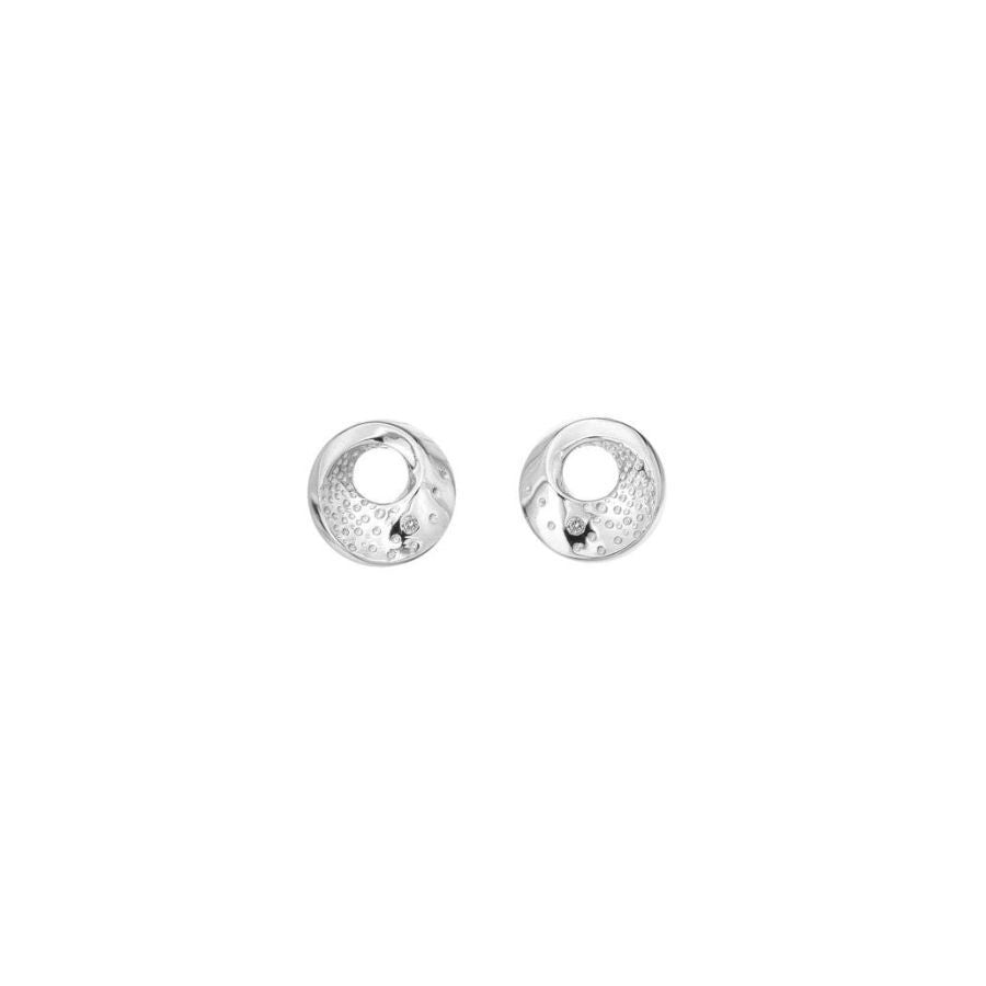 Hot Diamonds-Silver Quest Circle Stud Earrings-Dipples Jewellers