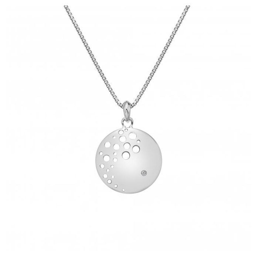 Hot Diamonds-Silver Spritz Circle Pendant & Chain-Dipples Jewellers