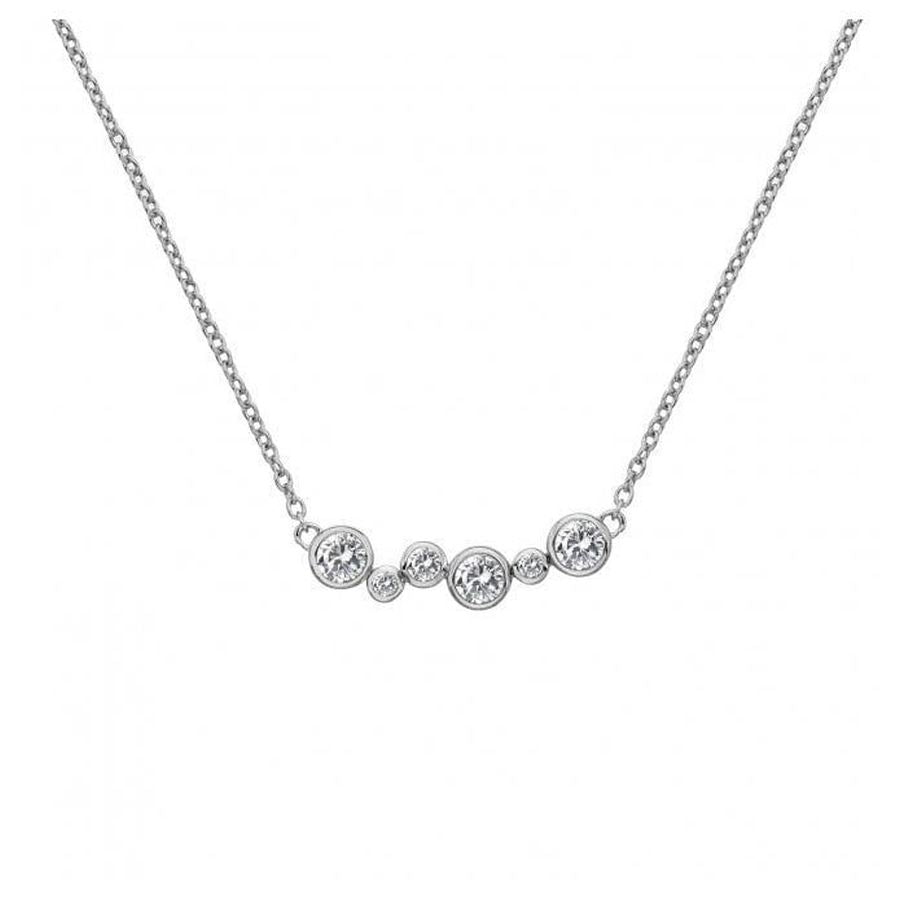 Hot Diamonds-Silver Tender White Topaz and Diamond Set Necklace-Dipples Jewellers
