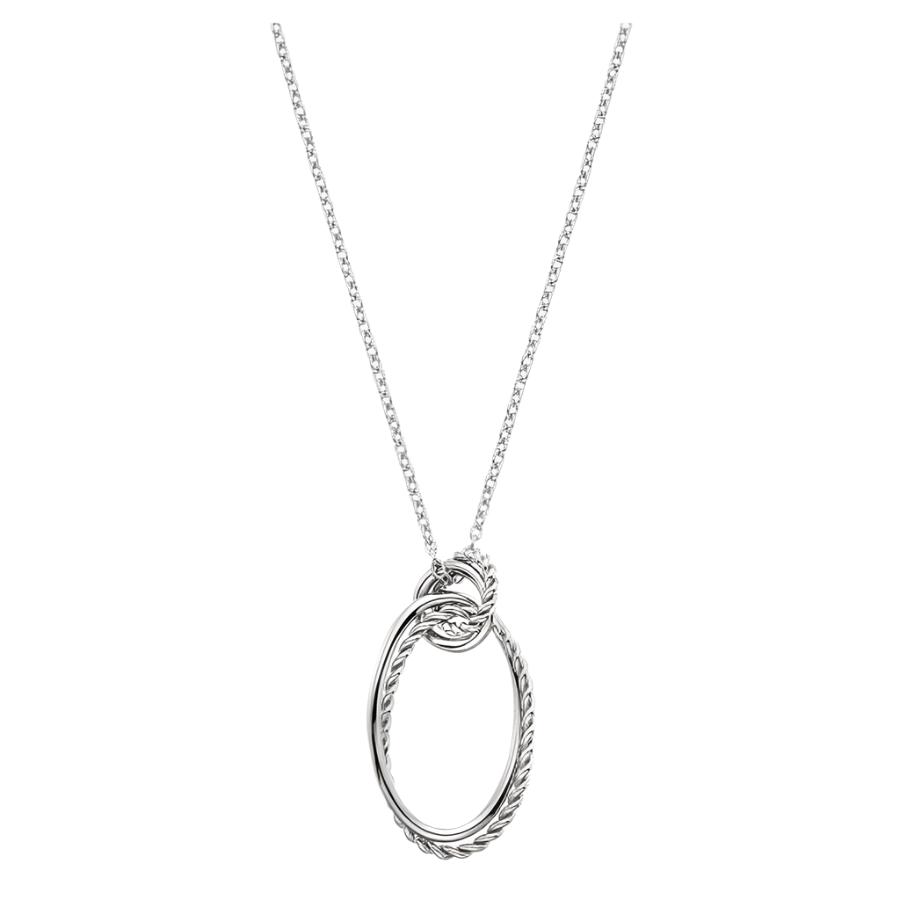 Hot Diamonds-Silver Unity Oval Diamond Set Pendant & Chain-Dipples Jewellers