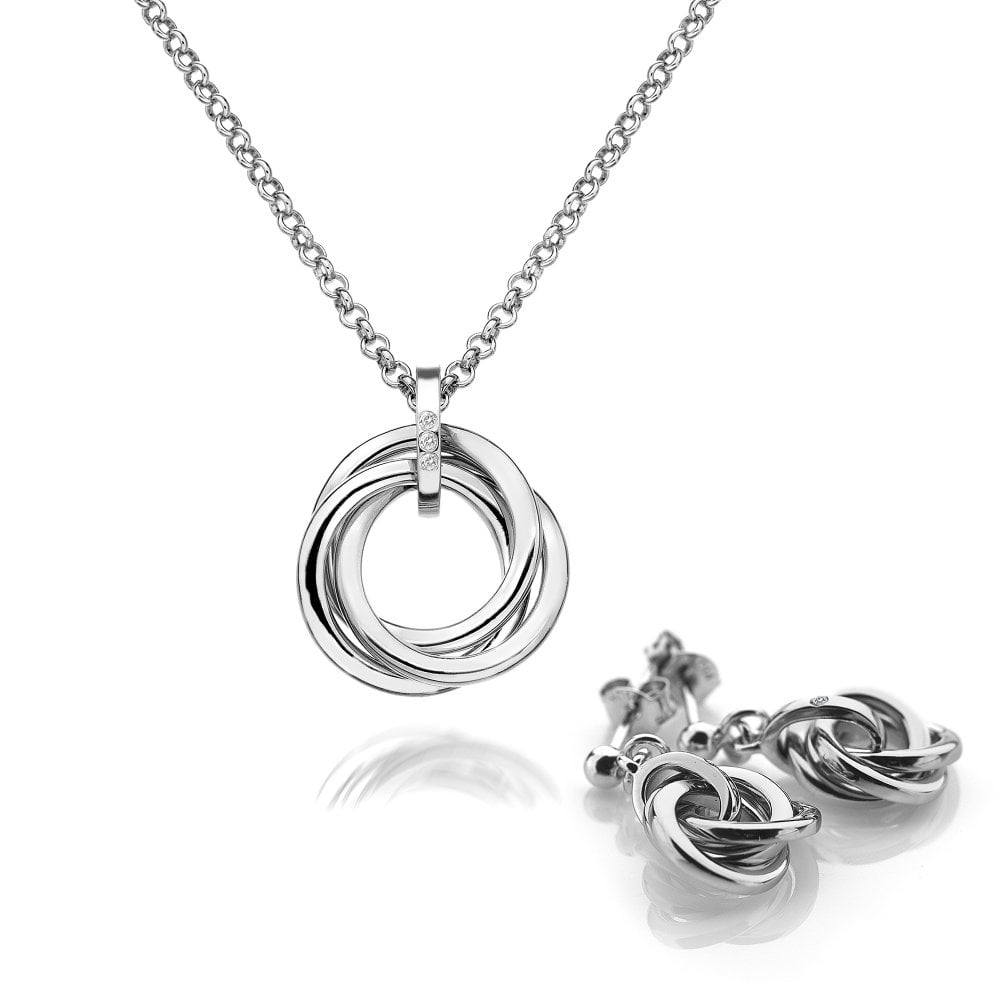 Hot Diamonds-Trio Pendant and Earring Set-Dipples Jewellers