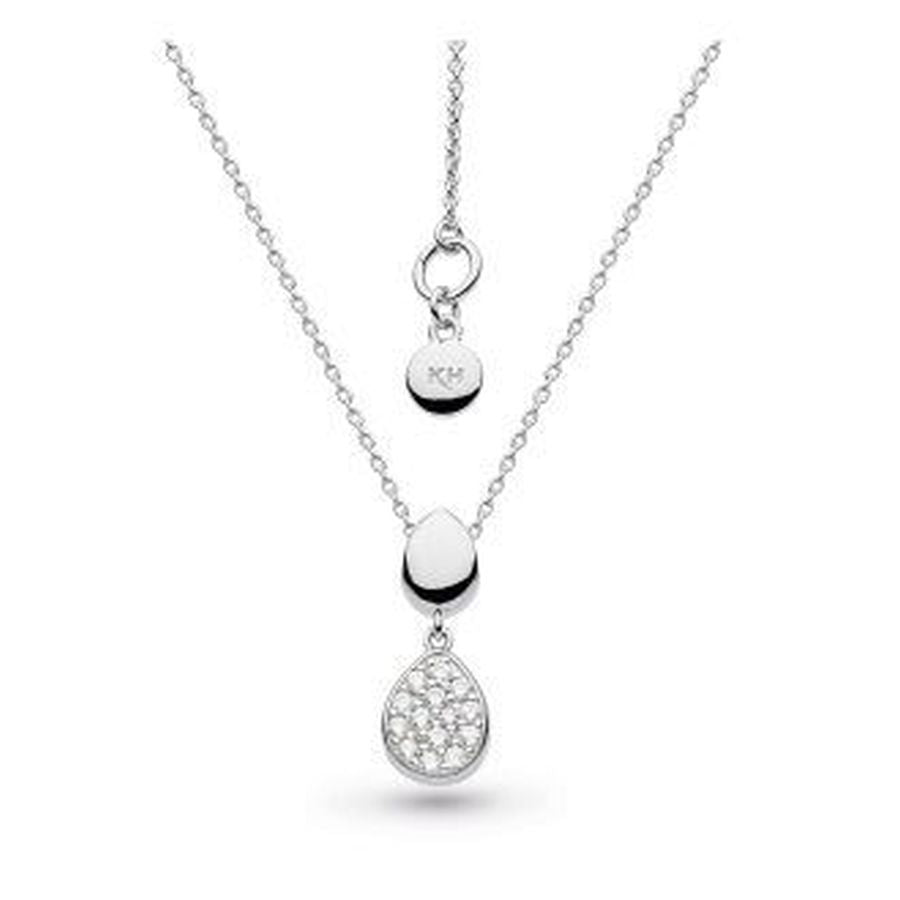 Kit Heath-KH Silver Coast Pebble Glisten CZ Pave Ncklce-Dipples Jewellers