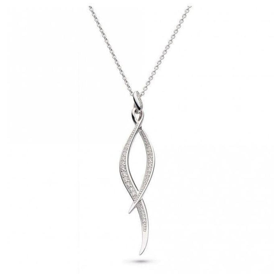 Kit Heath-KH Silver Entwine Twine Twist CZ Pave Ncklce-Dipples Jewellers