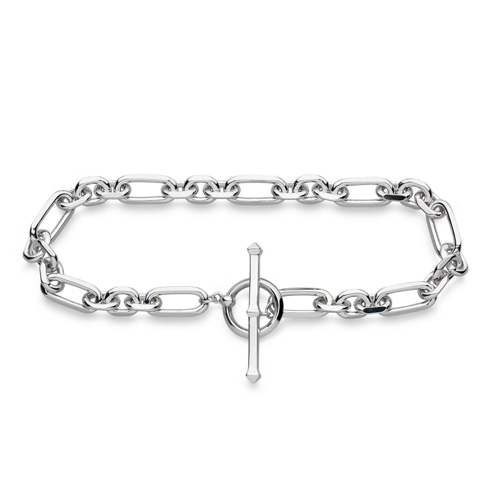 Kit Heath-Revival Figaro Chain Link T-bar Bracelet-Dipples Jewellers