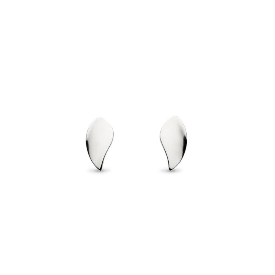 Kit Heath-Silver Blossom Enchanted Leaf Stud Earrings-Dipples Jewellers