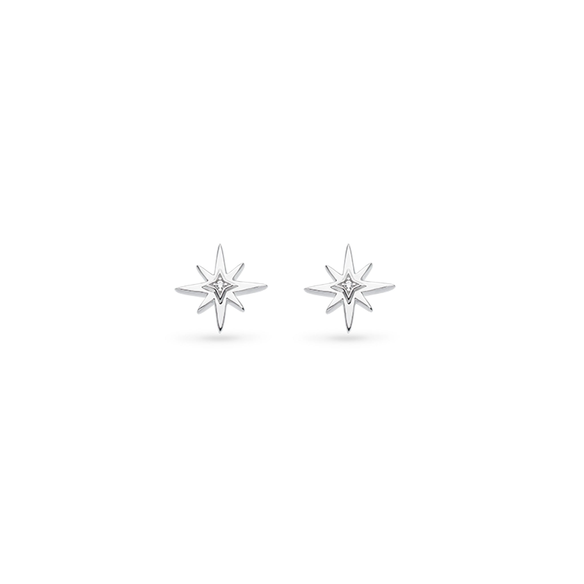Kit Heath-Silver Celeste North Star Cubic Zirconia Set Stud Earrings-Dipples Jewellers