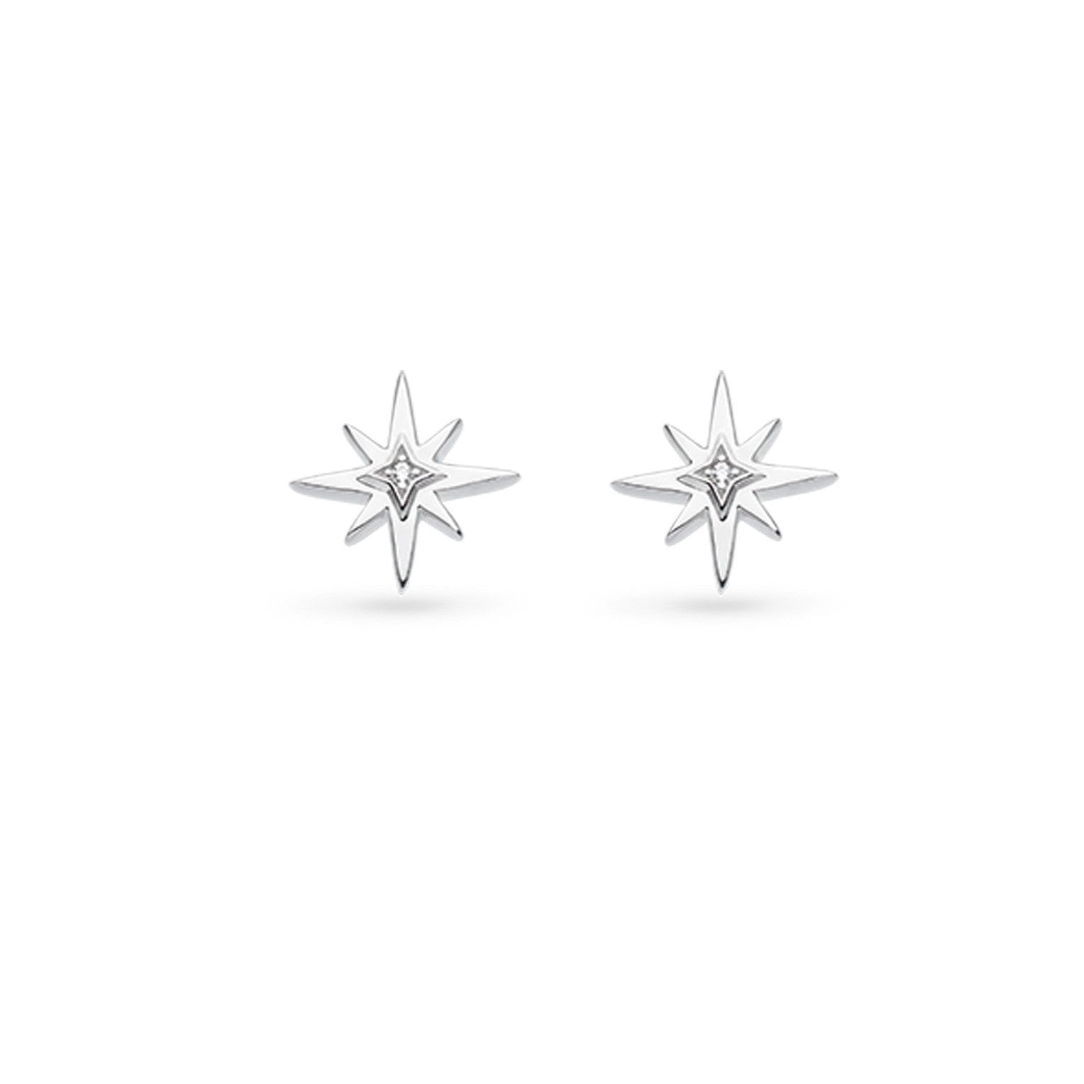 Kit Heath-Silver Celeste North Star Cubic Zirconia Set Stud Earrings-Dipples Jewellers