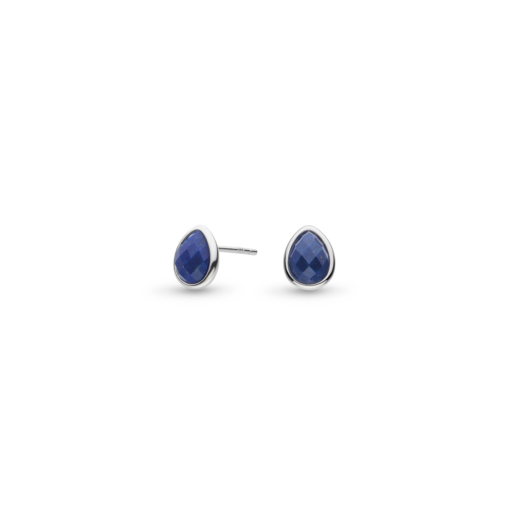 Kit Heath-Silver Coast Pebble Azure Lapis Lazuli Set Stud Earrings-Dipples Jewellers