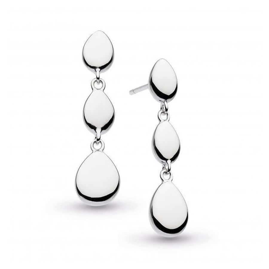 Kit Heath-Silver Coast Pebble Linking Pebbles Drop Earrings-Dipples Jewellers
