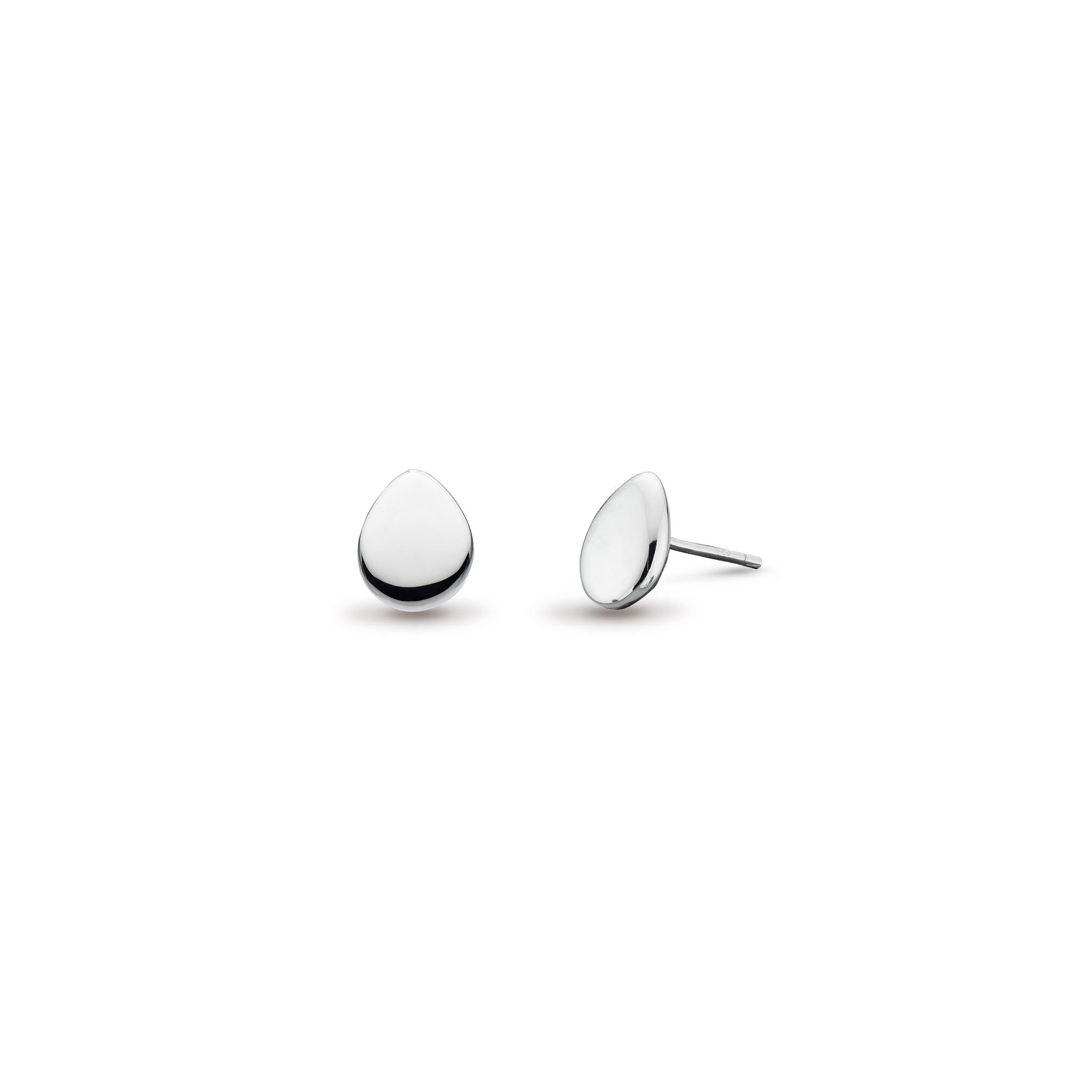 Kit Heath-Silver Coast Pebble Small Stud Earrings-Dipples Jewellers