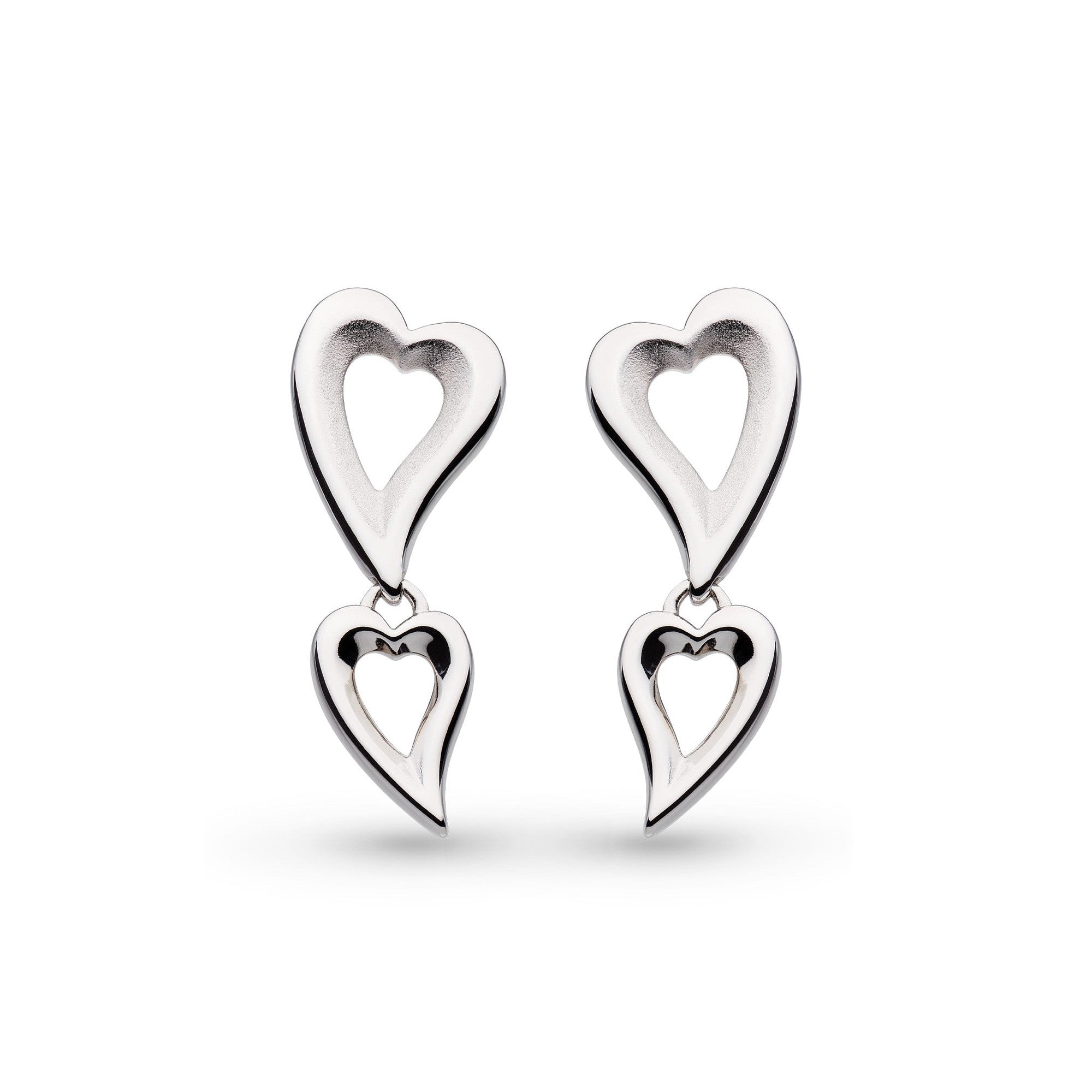 Kit Heath-Silver Desire Love Story Duo Drop Earrings-Dipples Jewellers