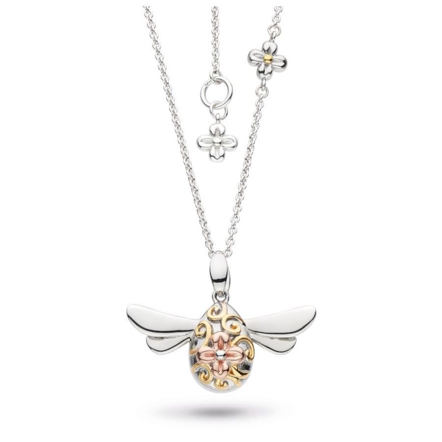 Kit Heath-Silver Enchanted Cluster Leaf Gold, Rose Gold Necklace-Dipples Jewellers