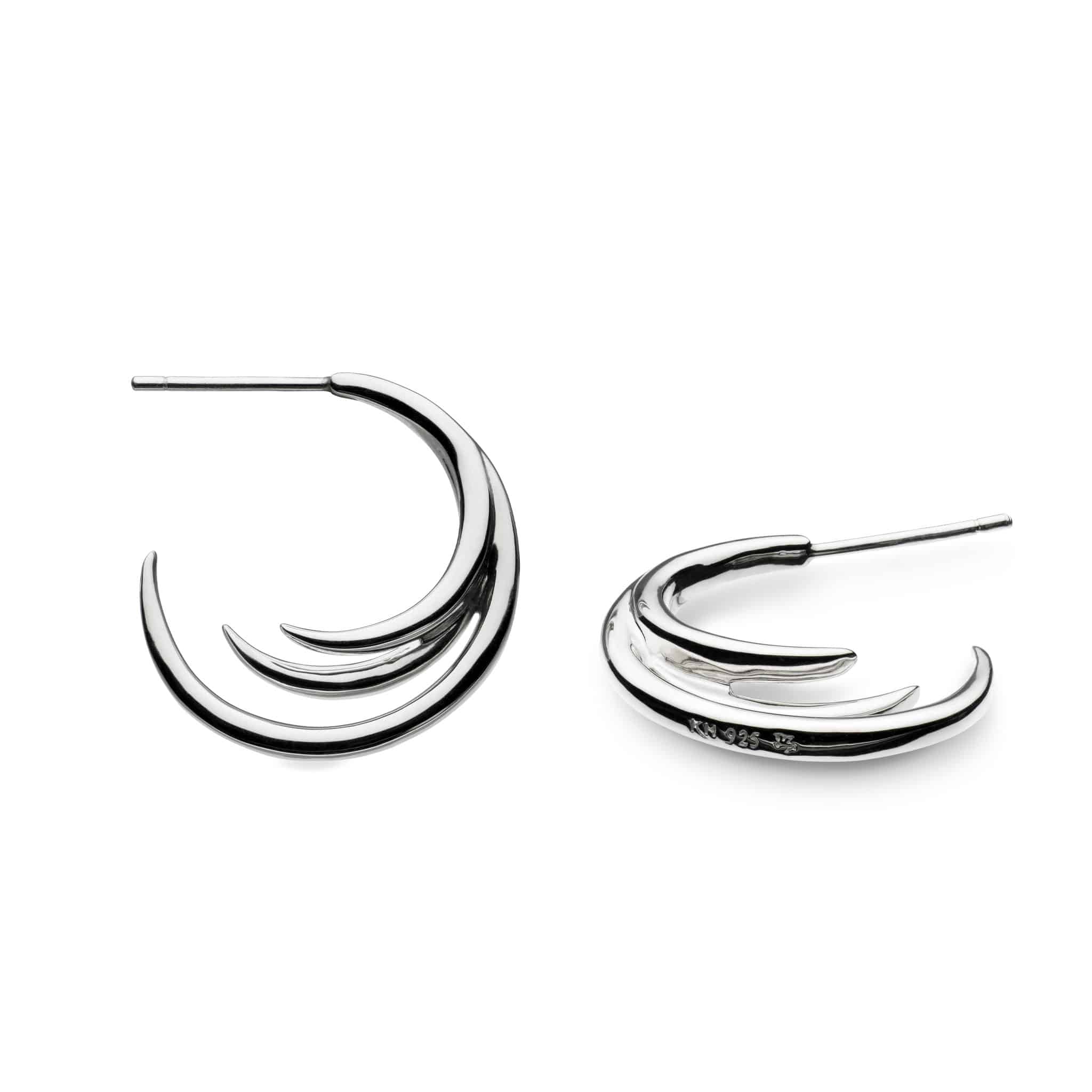Kit Heath-Silver Entwine Helix Wrap Hoop Stud Earrings-Dipples Jewellers