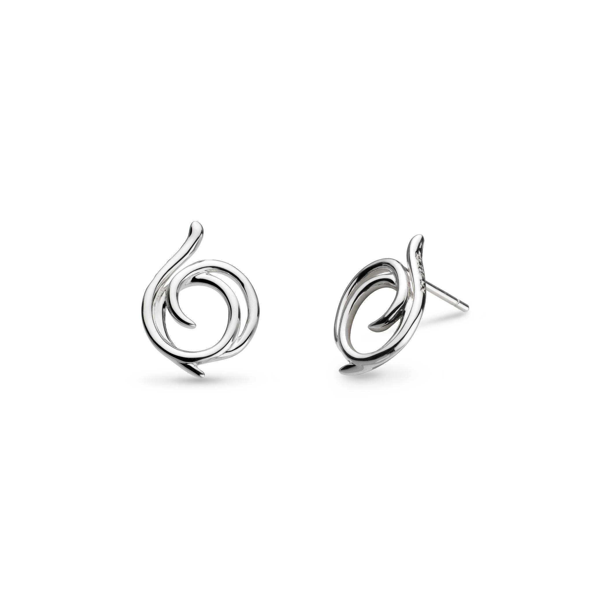 Kit Heath-Silver Entwine Helix Wrap Stud Earrings-Dipples Jewellers