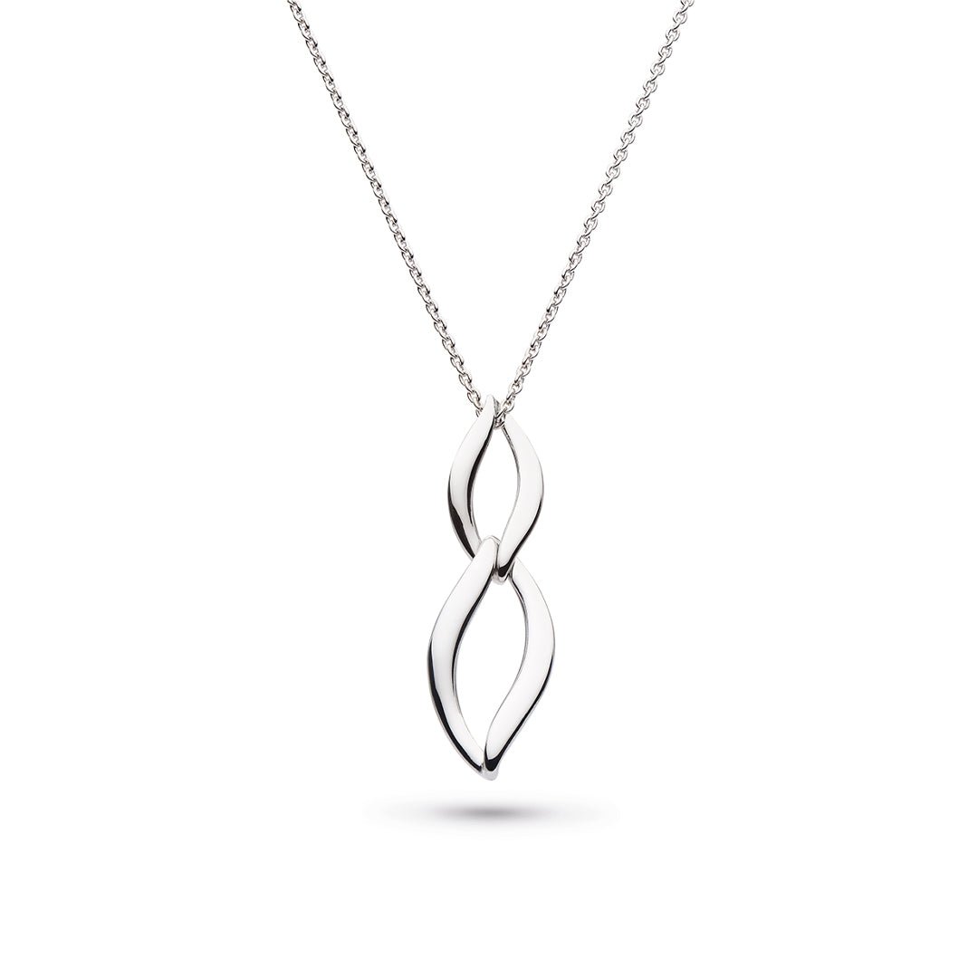 Kit Heath-Silver Entwine Twine Link Duo Petite Necklace-Dipples Jewellers