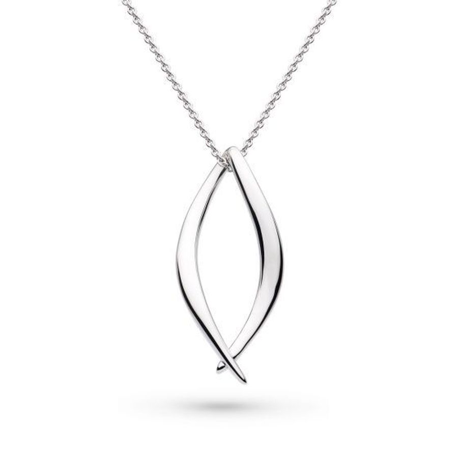 Kit Heath-Silver Entwine Twine Twist Link Necklace-Dipples Jewellers