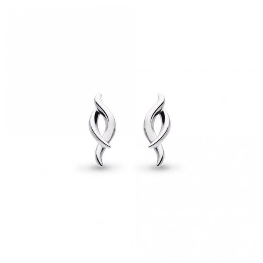 Kit Heath-Silver Entwine Twine Twist Stud Earrings-Dipples Jewellers