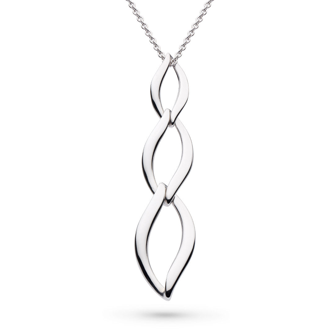 Kit Heath-Silver Enwtine Twine Link Trio Necklace-Dipples Jewellers