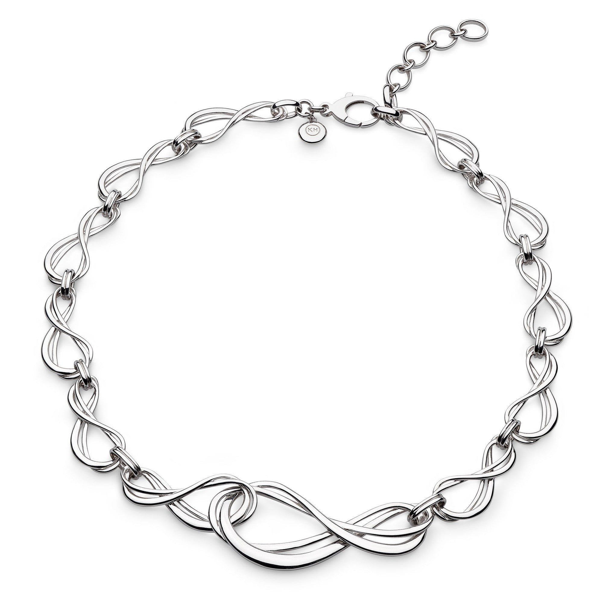 Kit Heath-Silver Infinity Grande Link Collar Necklace-Dipples Jewellers