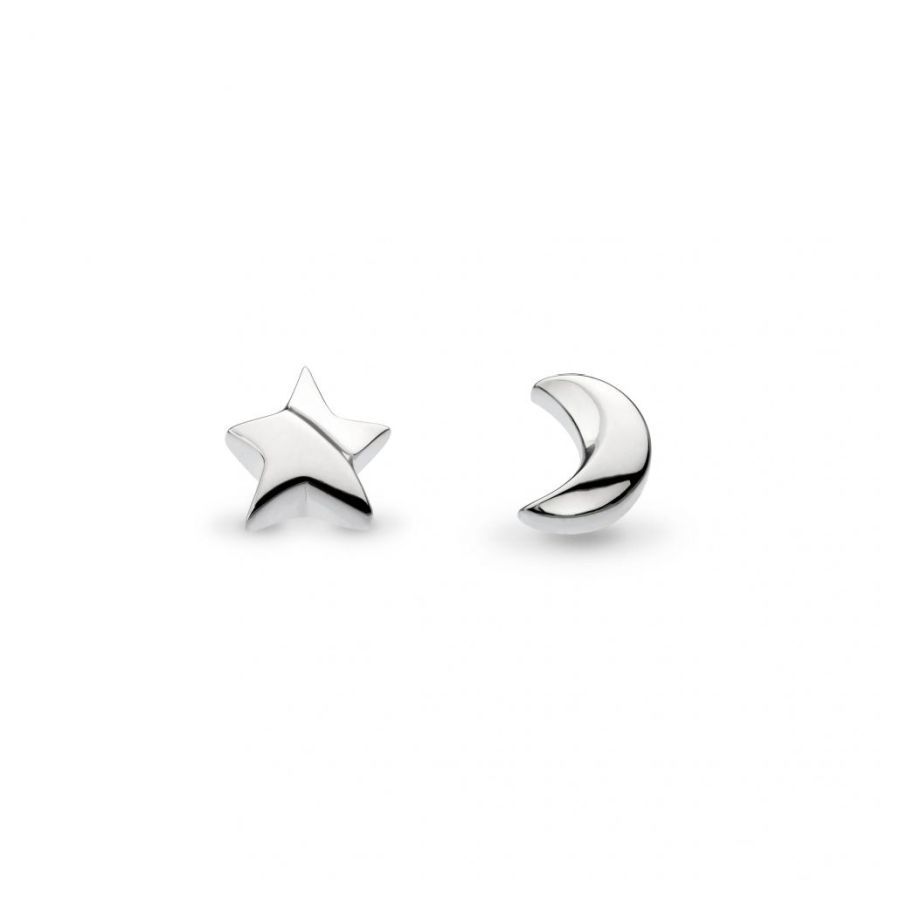 Kit Heath-Silver Miniatures Moonlight Stud Earrings-Dipples Jewellers