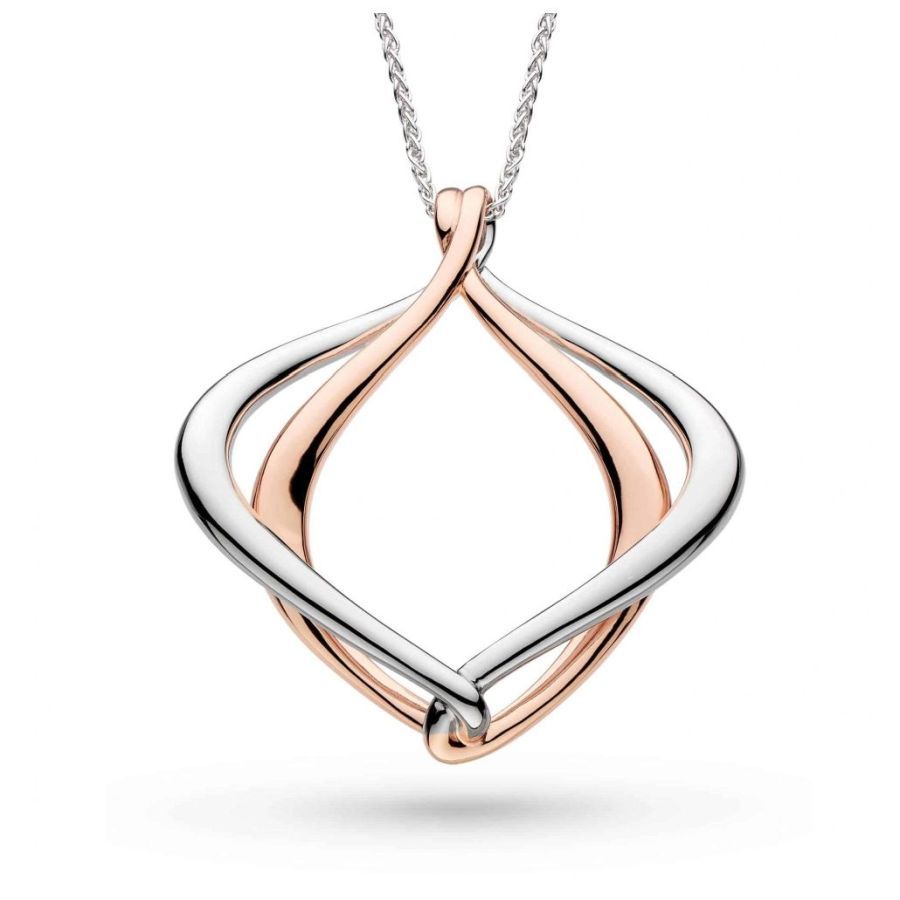 Kit Heath-Silver & Rose Gold Plated Alicia Rose Grande Slider Necklace-Dipples Jewellers