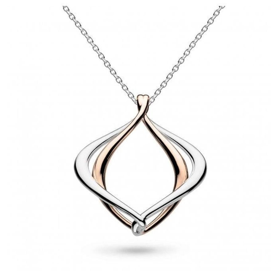 Kit Heath-Silver & Rose Gold Plated Alicia Rose Midi Necklace-Dipples Jewellers