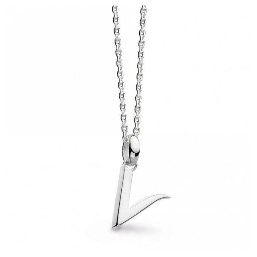 Kit Heath-Silver Signature Capital V Necklace-Dipples Jewellers