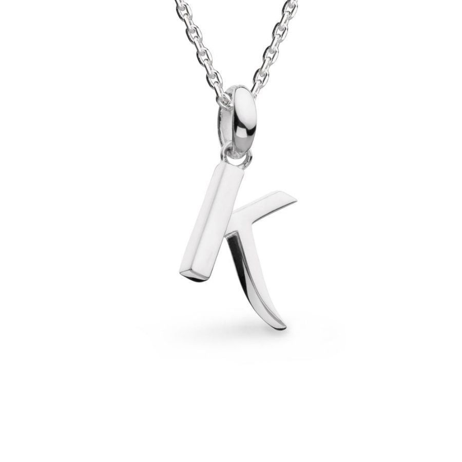 Kit Heath-Silver Signature Skript Capital K Necklace-Dipples Jewellers