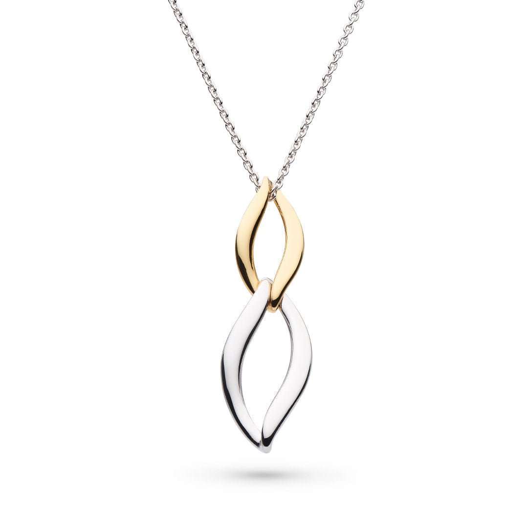 Kit Heath-Silver & Yellow Gold Plated Entwine Twine Link Duo Golden Necklace-Dipples Jewellers