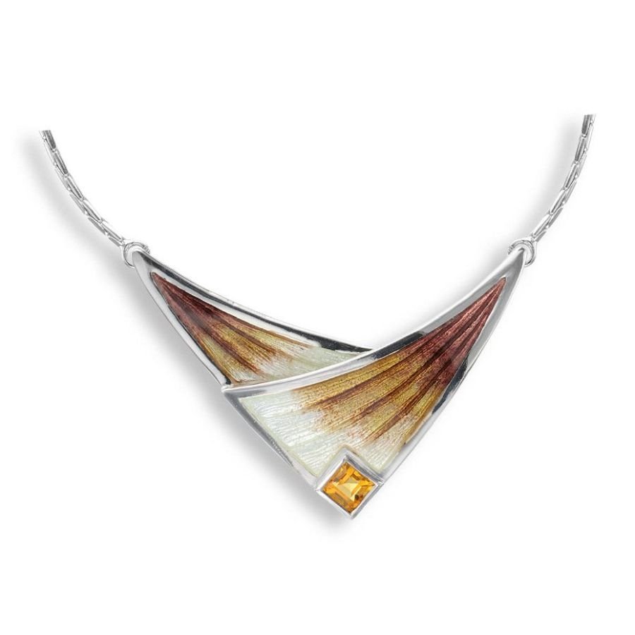 Nicole Barr-Silver & Enamel Citrine Set Sail Pendant-Dipples Jewellers